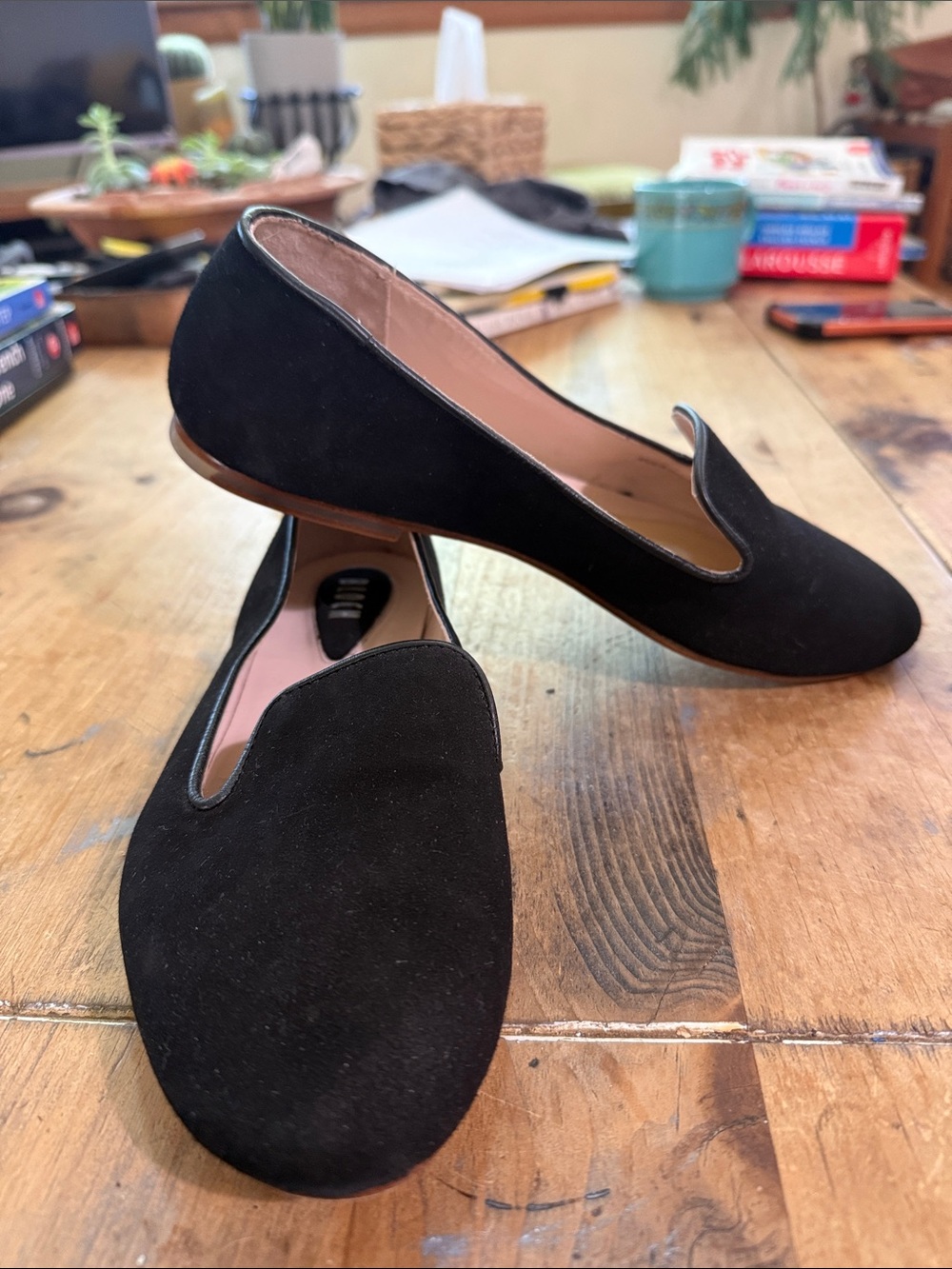 Bloch Dorianne Black Suede Smoking Slipper Flats size EU 39.5